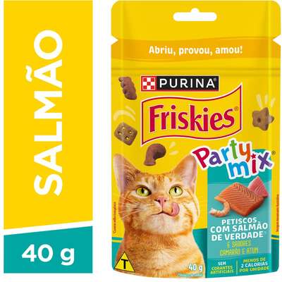 Petisco Purina Friskies Party Mix para Gatos Adultos Sabor Salmão”