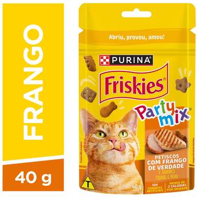 Petisco Purina Friskies Party Mix para Gatos Adultos Sabor Frango