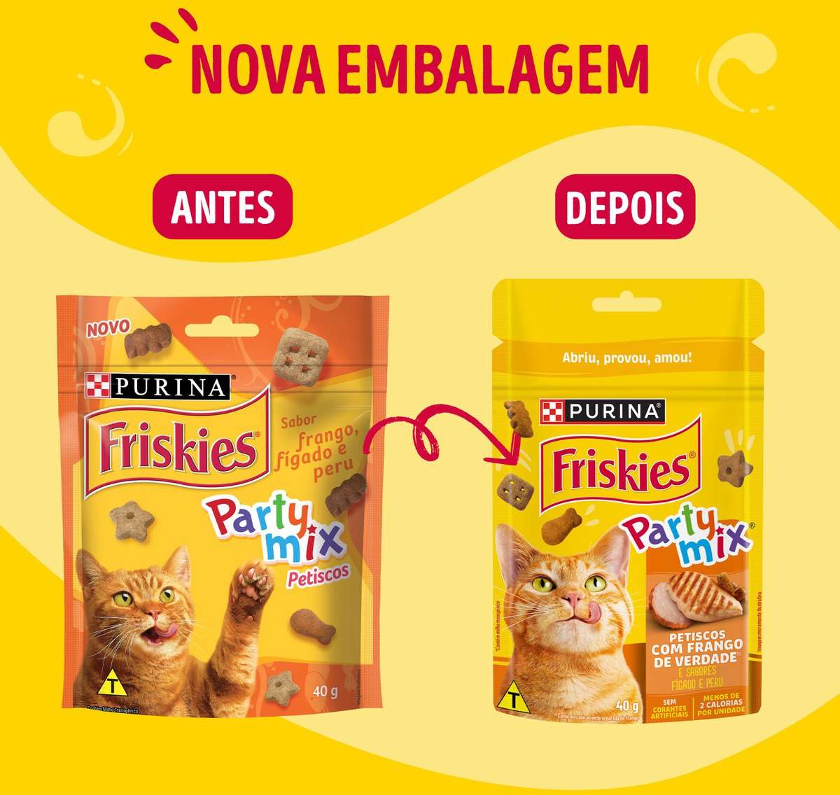 Petisco Purina Friskies Party Mix para Gatos Adultos Sabor Frango - 40 g