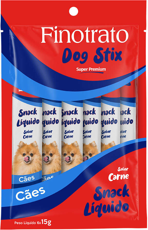 Petisco Finotrato Dog Stix para Cães Sabor Carne - 1 Pacote (6 Unidades)