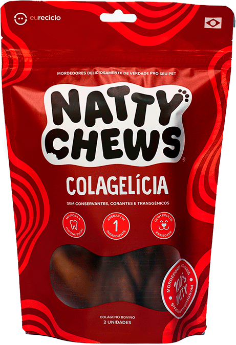 Mordedor Natural Colagelícia Natty Chews Colágeno Bovino Desidratado - 2 un