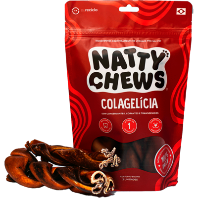 Mordedor Natural Colagelícia Natty Chews Colágeno Bovino Desidratado”