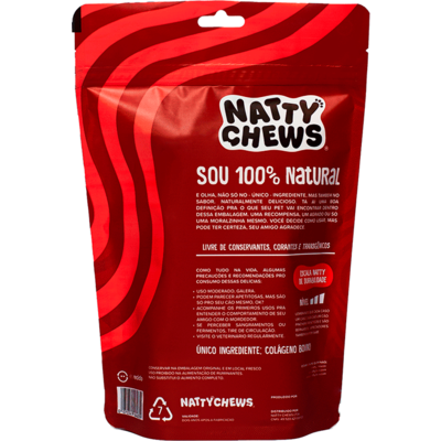 Mordedor Natural Colagelícia Natty Chews Colágeno Bovino Desidratado