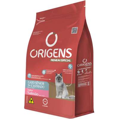 Ração Seca Origens Class Salmão e Frango para Gatos Sênior Castrados