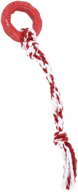 Brinquedo Pneu Slick de Borracha Furacão Pet Vermelho com Corda - Tam. Único