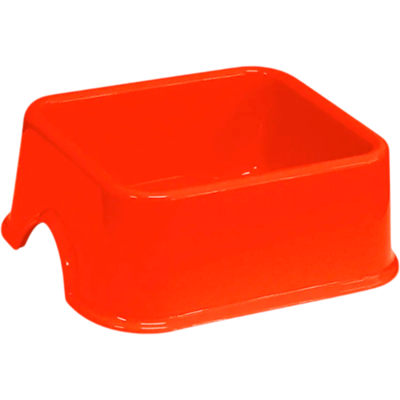 Comedouro Quadrado de Plático Furacão Pet Vermelho