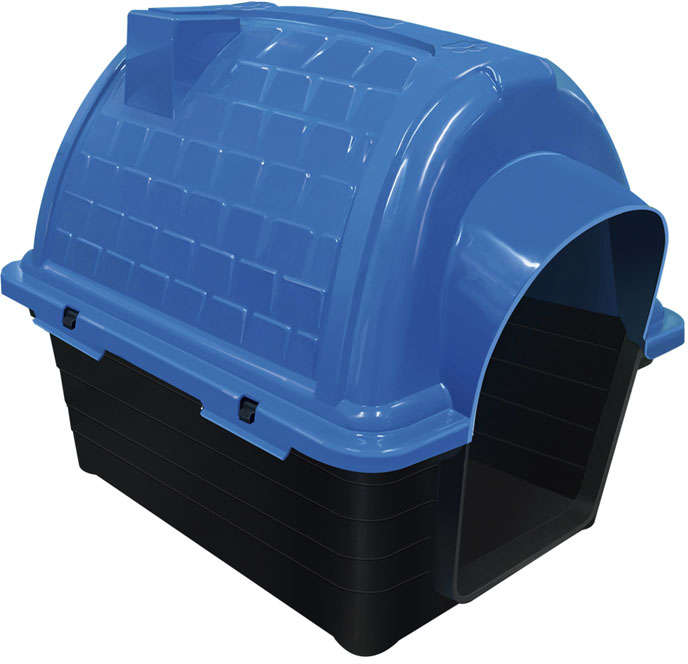 Casinha Iglu de Plástico Furacão Pet Azul para Raças Pequenas - Tam. 1