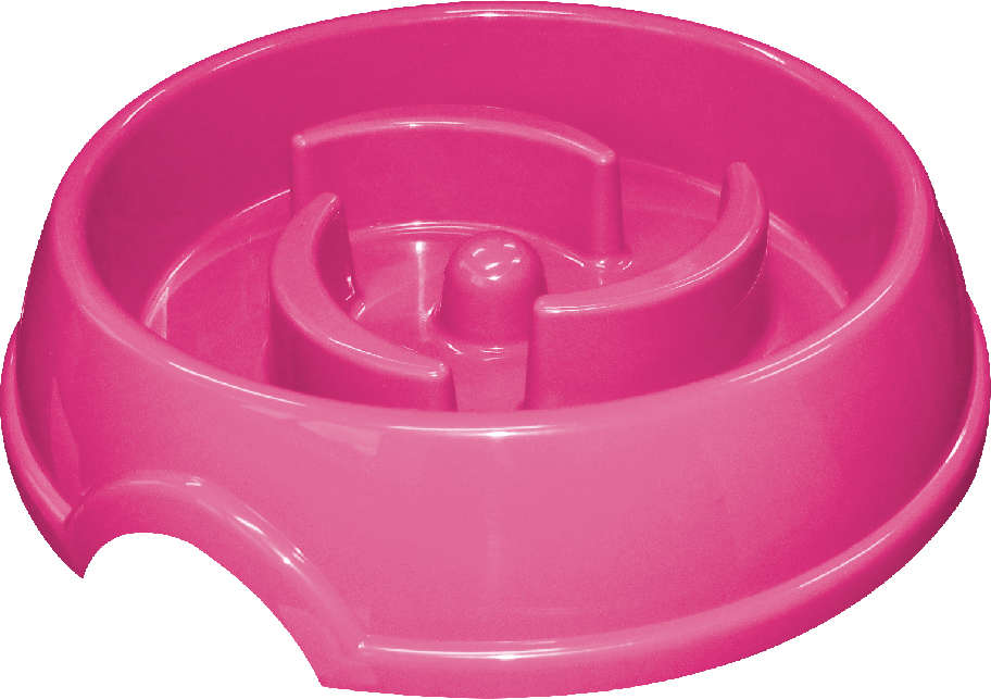 Comedouro Furacão Pet Coma Melhor Slim de Plástico Rosa - Tam. Único