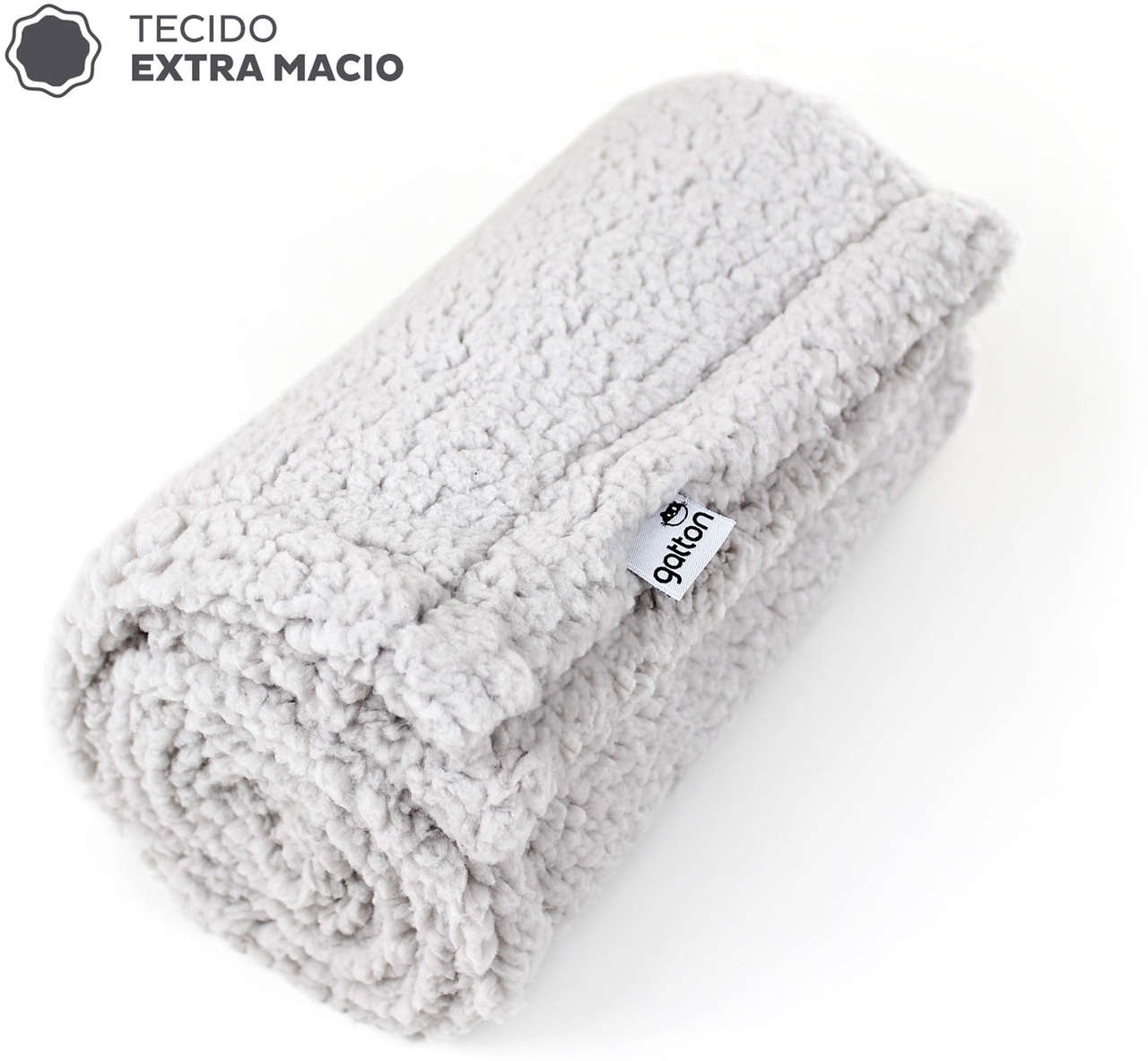 Manta Carneirinho Gatton Extra Macia Cinza para Cães ou Gatos - Tam. Único