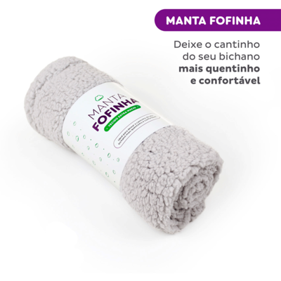 Manta Carneirinho Gatton Extra Macia Cinza para Cães ou Gatos