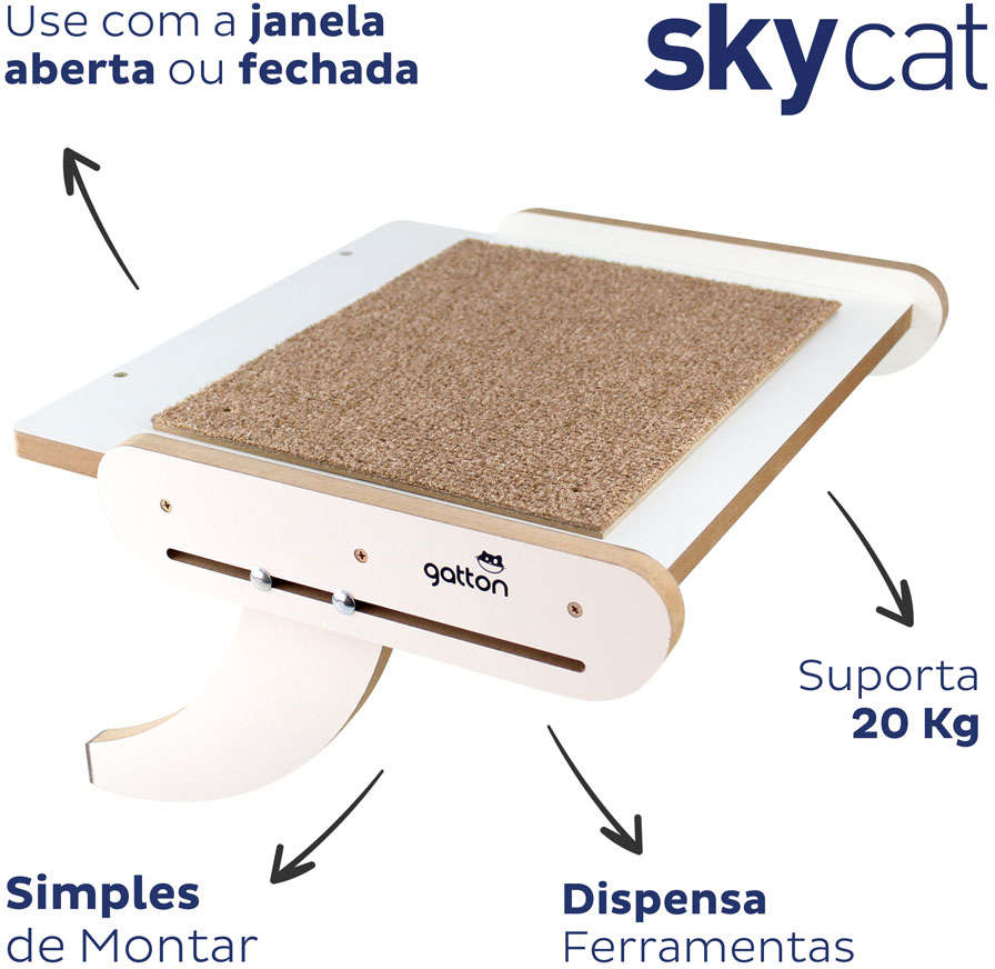 Cama Janeleira Gatton Sky Cat Branca para Gatos - Tam. Único