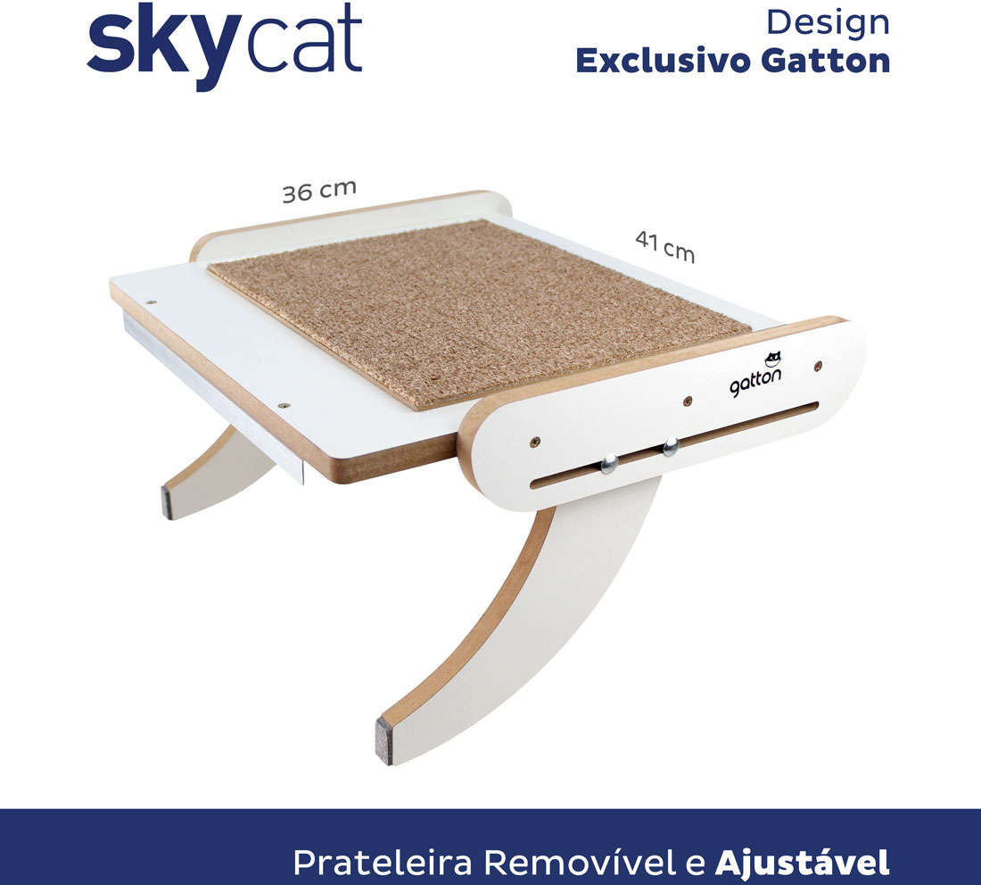 Cama Janeleira Gatton Sky Cat Branca para Gatos - Tam. Único