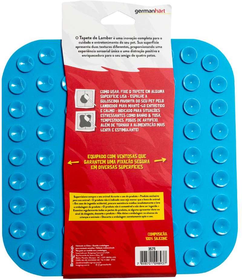 Tapete de Lamber Germanhart Silicone Quadrado Azul- Tam. M