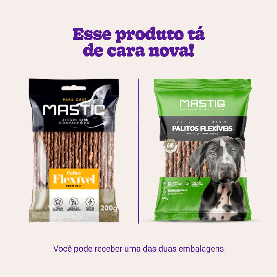 Palito Mastig para Cães Porte Pequeno Sabor Bacon - 200g