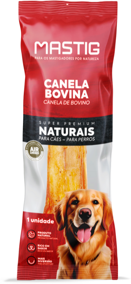 Canela Bovina Mastig para Cães Porte Pequeno e Médio Sabor Natural - 1 Unidade