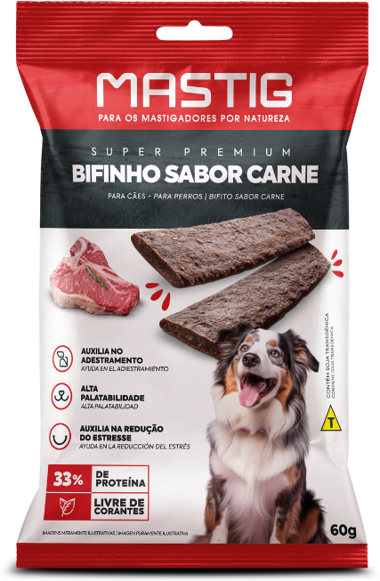 Bifinho Mastig para Cães Sabor Carne - 60g