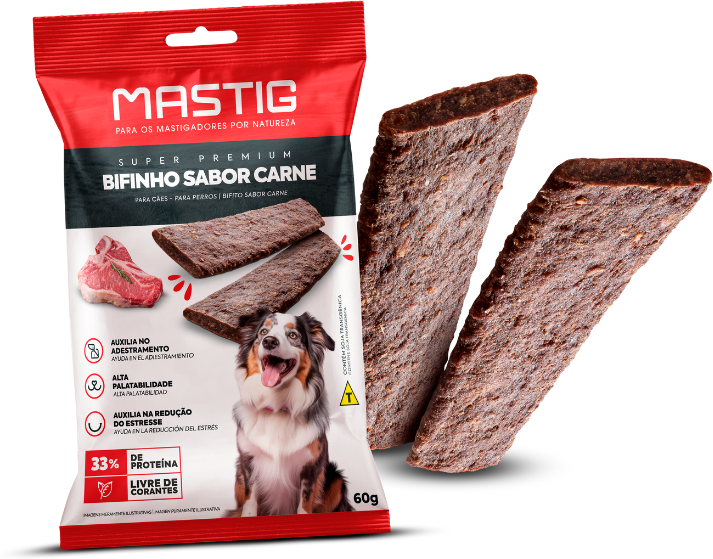 Bifinho Mastig para Cães Sabor Carne - 60g