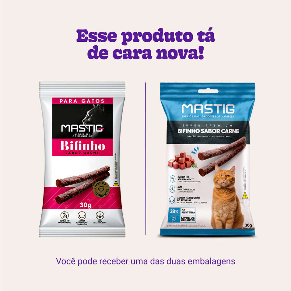 Bifinho Mastig para Gatos Sabor Carne - 30g