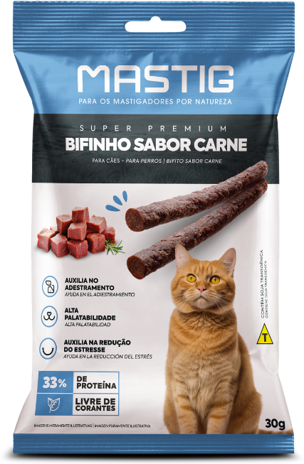 Bifinho Mastig para Gatos Sabor Carne - 30g
