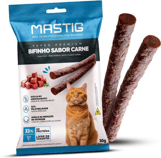 Bifinho Mastig para Gatos Sabor Carne - 30g