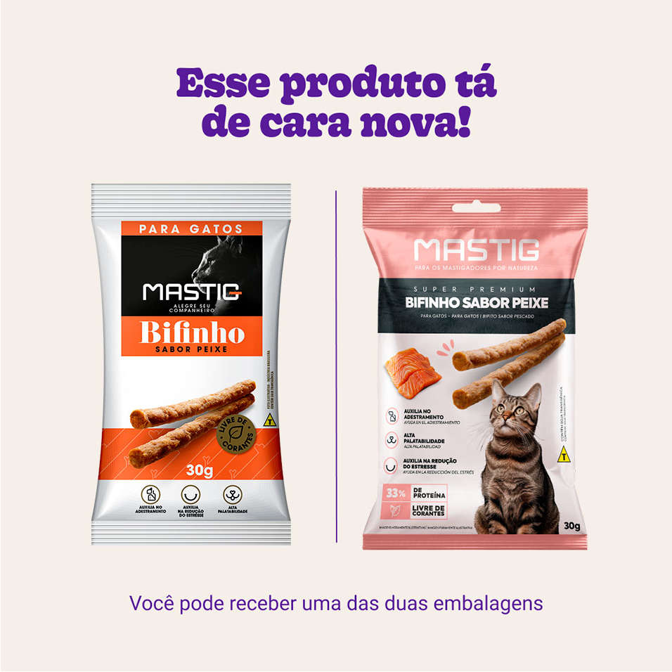 Bifinho Mastig Peixe para Gatos - 30 g