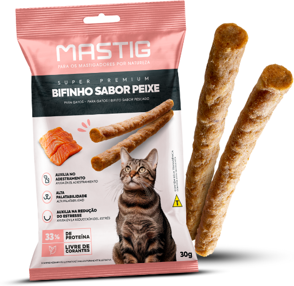 Bifinho Mastig Peixe para Gatos - 30 g