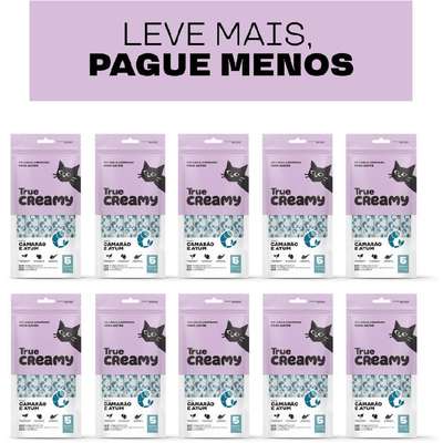 Petisco Cremoso True Creamy Sabor Camarão e Atum para Gatos