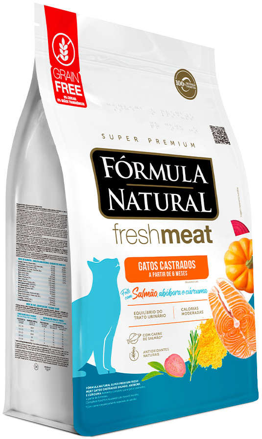 Ração Seca Fórmula Natural Fresh Meat Salmão para Gatos Castrados - 1Kg