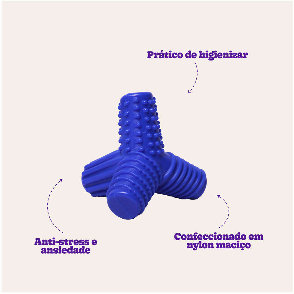 Brinquedo Mordedor Pet Games 4 Dogs Nylon Azul - Tam. P