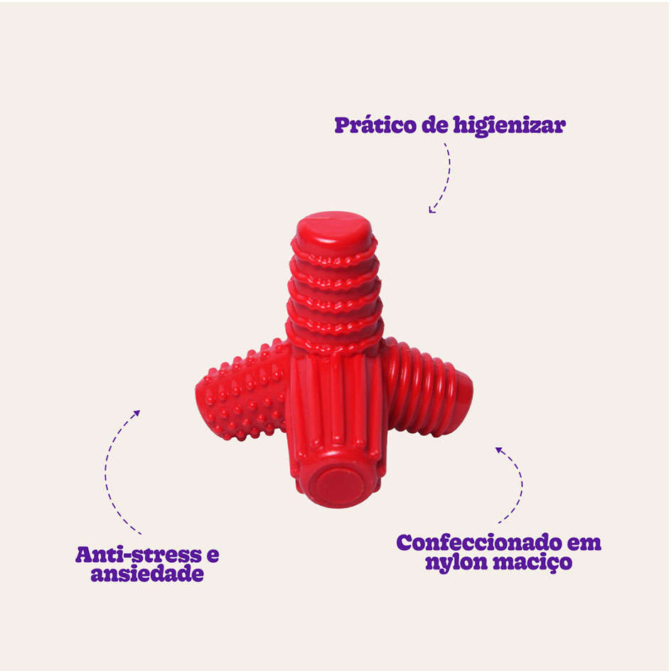 Brinquedo Mordedor Pet Games 4 Dogs Nylon Vermelho - Tam. M