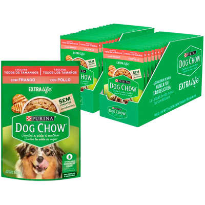 Ração Úmida Nestlé Purina Dog Chow Sachê Frango para Cães Adultos