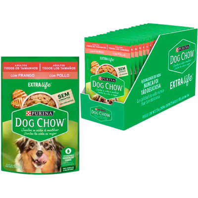 Ração Úmida Nestlé Purina Dog Chow Sachê Frango para Cães Adultos