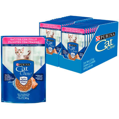 Ração Úmida Nestlé Purina Cat Chow Sachê Filhotes Frango ao Molho