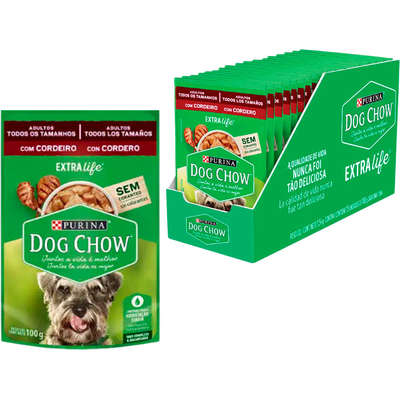 Ração Úmida Nestlé Purina Dog Chow Cordeiro para Cães Adultos de Todos os Tamanhos