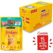 Kit Ração Úmida Nestlé Purina Friskies Atum ao Molho para Gatos Adultos - 15 Unidades