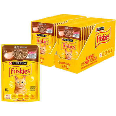 Ração Nestlé Purina Friskies Sachê Peru ao Molho para Gatos