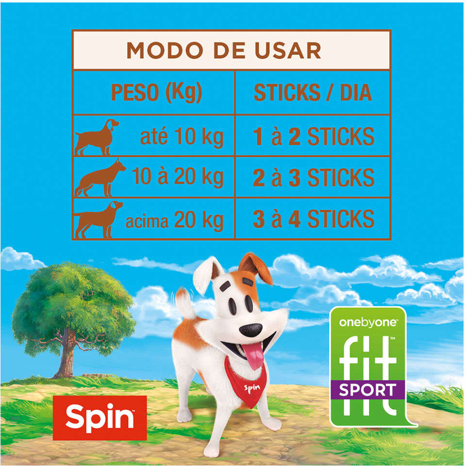 Bifinho Spin Pet Fit Sport Stick para Cães Sabor Amora e Blueberry - 50g
