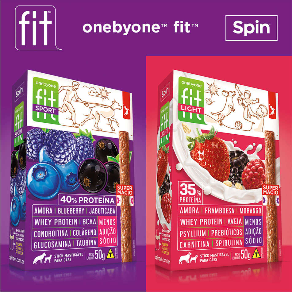 Bifinho Spin Pet Fit Sport Stick para Cães Sabor Amora e Blueberry - 50g