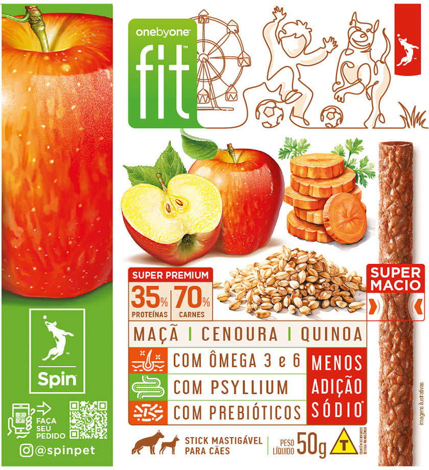 Petisco Onebyone Gourmet para Cães Sabor Cenoura e Maçã - 50g
