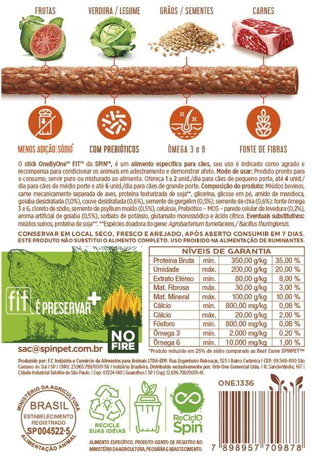 Petisco Fit para Cães Sabor Couve e Goiaba - 50g