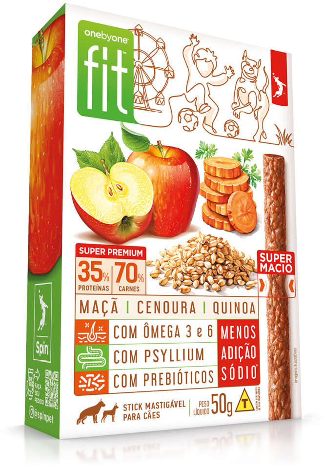 Petisco Onebyone Gourmet para Cães Sabor Cenoura e Maçã - 50g