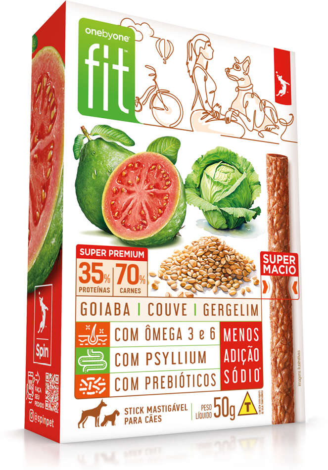 Petisco Fit para Cães Sabor Couve e Goiaba - 50g