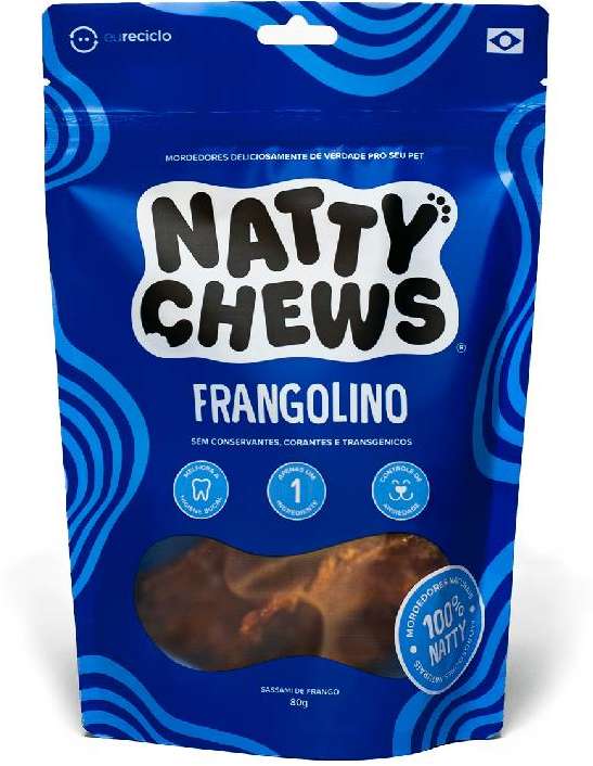 Petisco Natty Chews Frangolino Sabor Natural para Cães - 80g