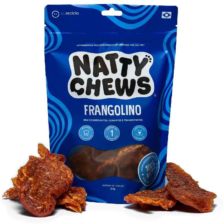 Petisco Natty Chews Frangolino Sabor Natural para Cães - 80g