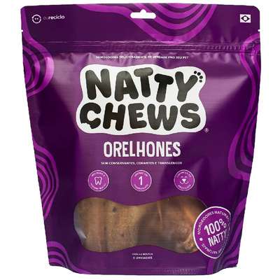 Petisco Natty Chews Orelhones Sabor Natural para Cães