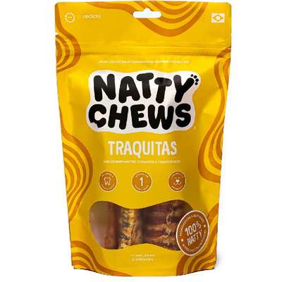 Petisco Natty Chews Traquitas Sabor Natural para Cães