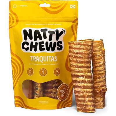 Petisco Natty Chews Traquitas Sabor Natural para Cães