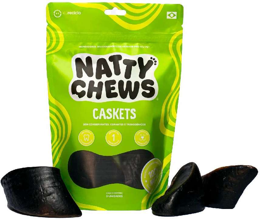 Petisco Natty Chews Caskets Sabor Natural para Cães - 3 Unidades