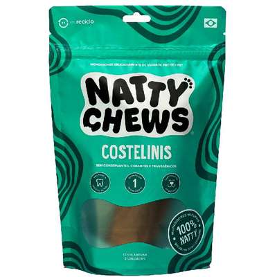 Petisco Natty Chews Costelinis Sabor Natural para Cães
