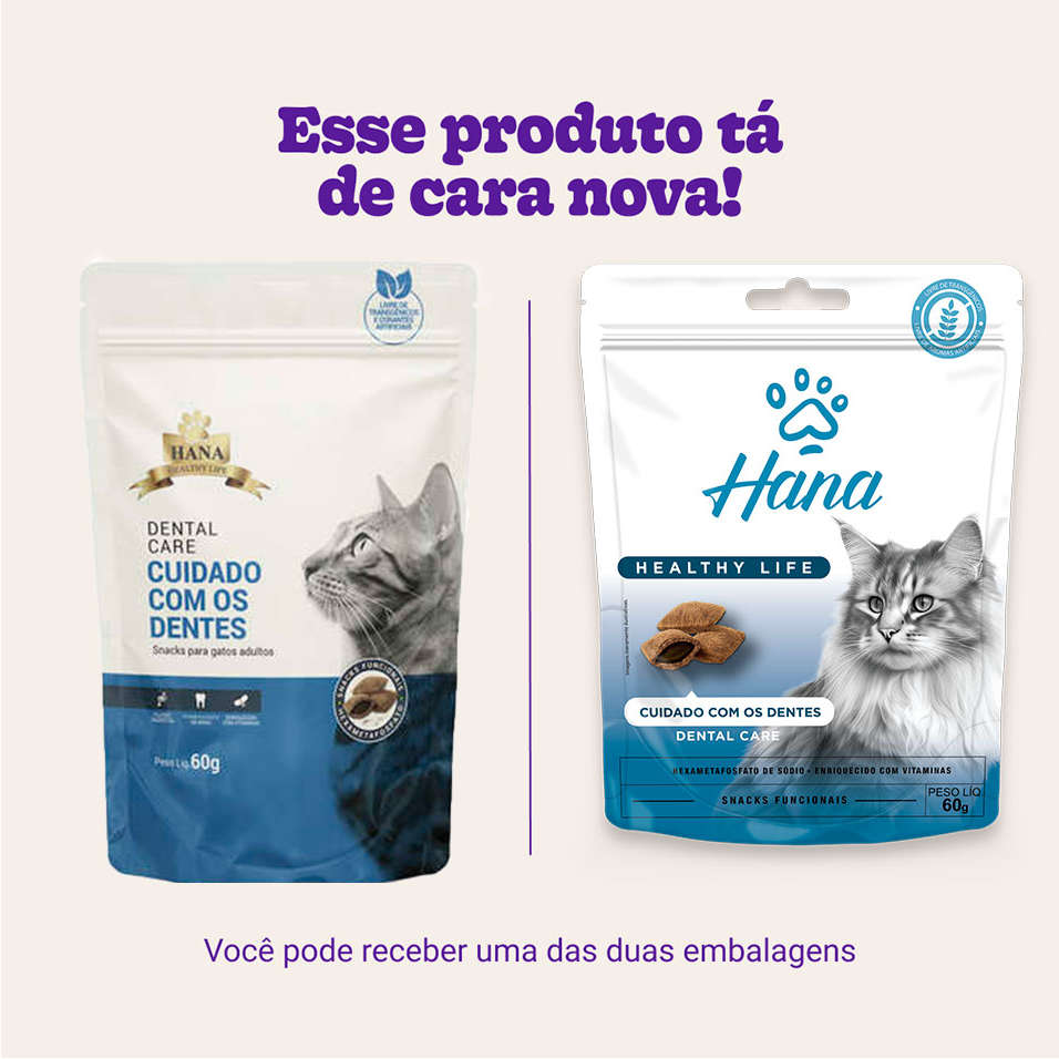 Snack Hana Healthy Life para Gatos Adultos Sabor Fígado Cuidado com os Dentes - 60g